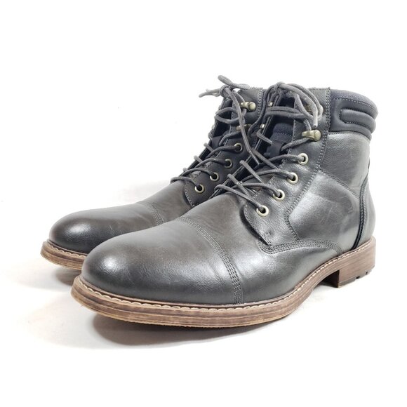 Sonoma Sheldon Mens 10.5 Wide Grey Ankle Boots With Lace-Up Closure & Padded - Picture 1 of 9